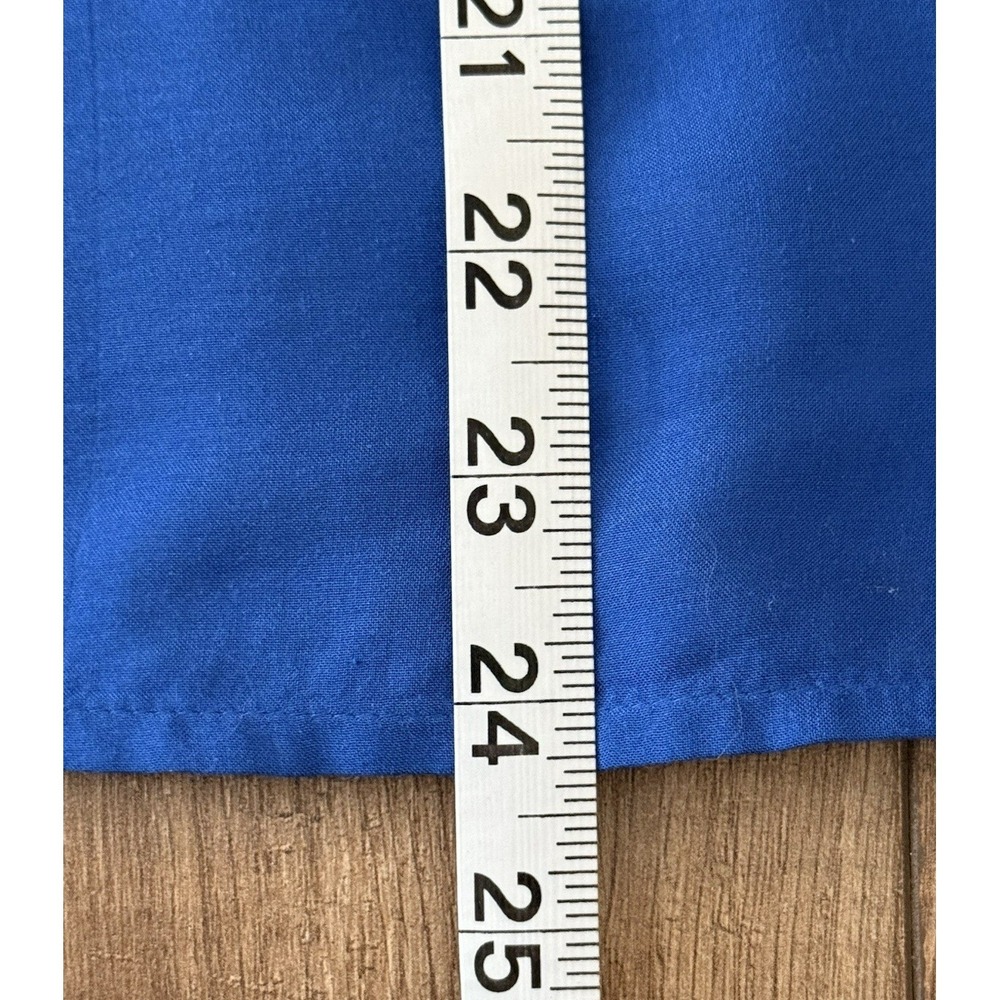 JOHNNY WAS Workshop Sm Blue Embroidered Top 100% Modal Button Up Scallop Sleeve - Picture 14 of 16